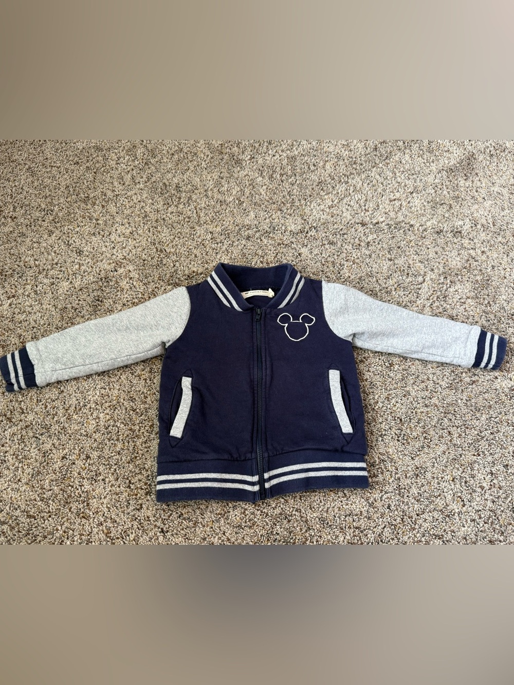 Monica + Andy Disney Mickey & Friends Navy Zip Bomber Jacket — Size 3T